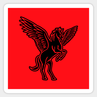 Black Pegasus on Red Sticker